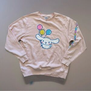 Sanrio Sweatshirt CINNAMOROLL Hello Kitty Sz L Pink Bioworld Top Womens Shirt